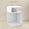 S-shaped Side Table With Unique S-shaped Frame And 2 Open Compartments-white